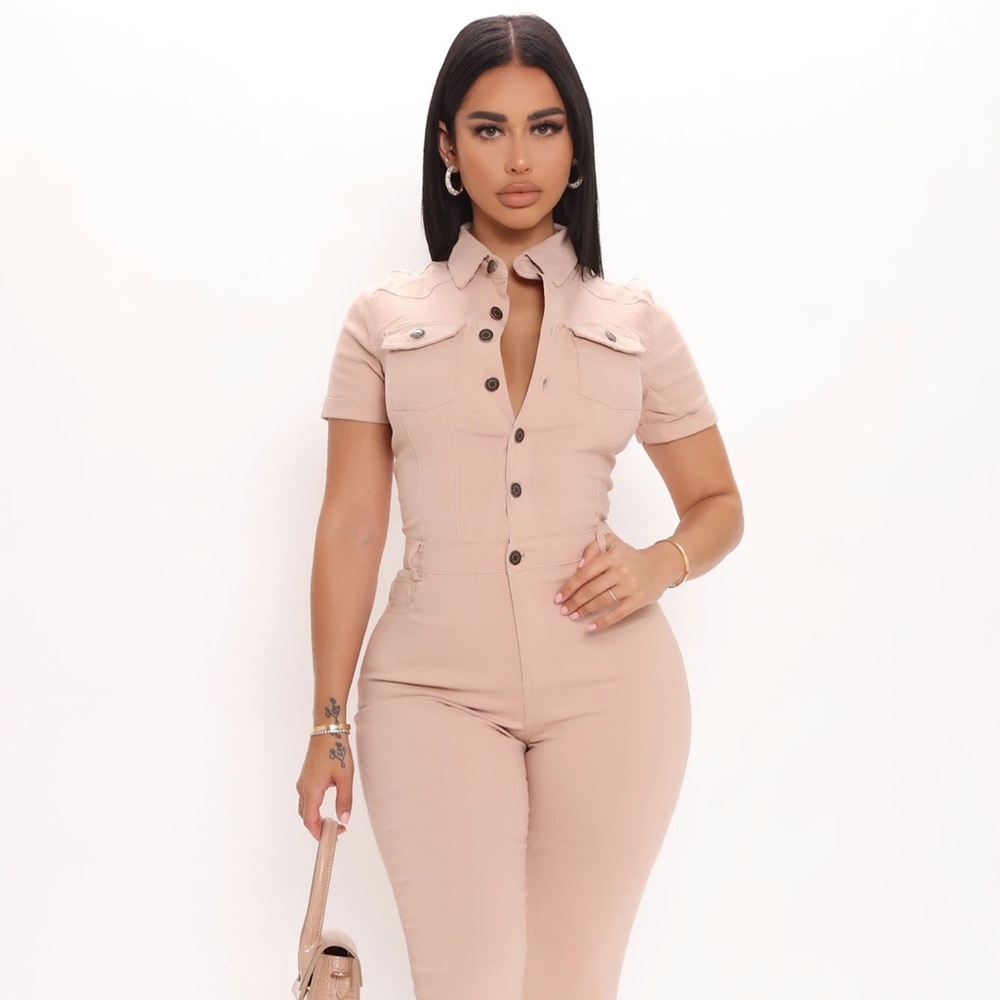 Nude Stretchy Short Sleeved Jumpsuit in M (never worn)